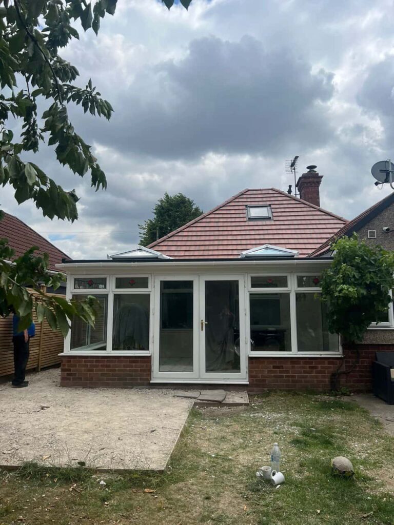 This is a photo of a hipped roof on a bungalow that has just had roof repairs carried out. Works carried out by Sedgley Roofing Repairs